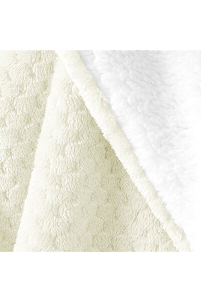 Amelia Home Jacquard relief blanket with modern pattern, Shleepy, 400 g/m2, 220x240 cm, cream