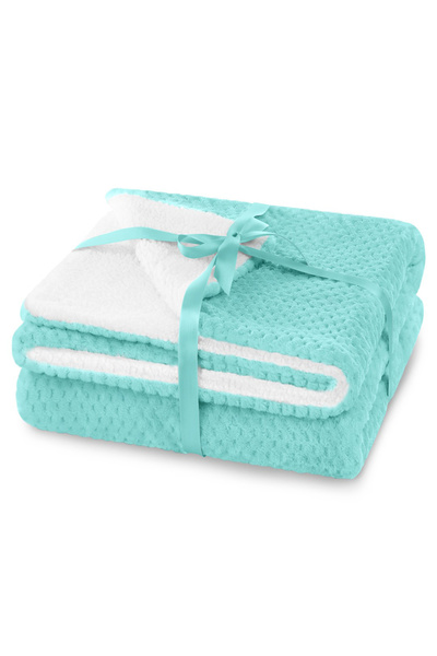 Amelia Home Jacquard embossed blanket with modern motif, Shleepy, 400 g/m2, 220x240 cm, turquoise