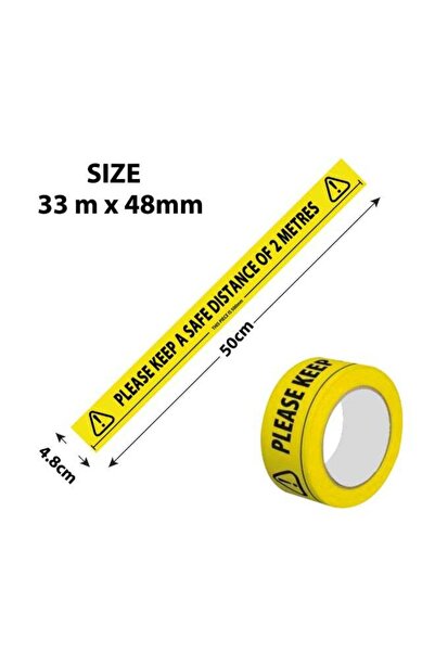 Generic Waterproof Warning Tape Yellow/Black 50 x 4.8centimeter