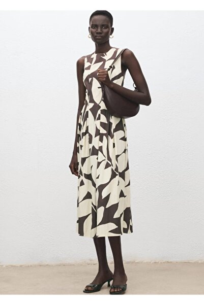 MANGO Woman Çiçek desenli evaze elbise