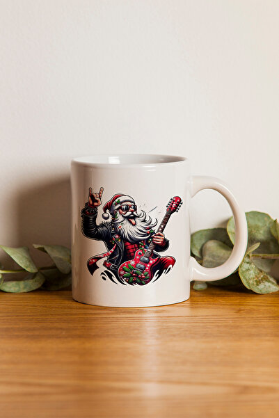 Ormira Konsept Gitarlı Noel Baba Baskılı Yılbaşı Kupa Bardak