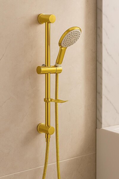 Viosa Gold Altın Oval Sürgülü Duş Seti 5 Yıl Garantili