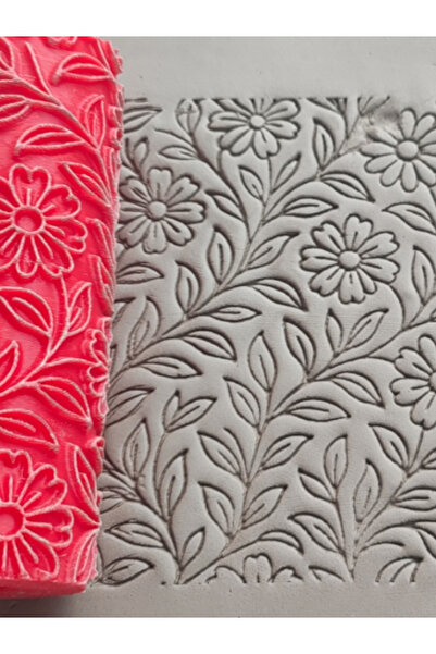 PatatesBaskı Polimer Kil Desen Verici Merdane Papatya Desenli