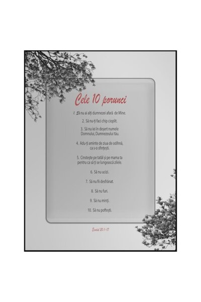 OEM Πίνακας με Χριστιανικό Μήνυμα - Οι 10 Εντολές 42 x 32 εκ. Μαύρο