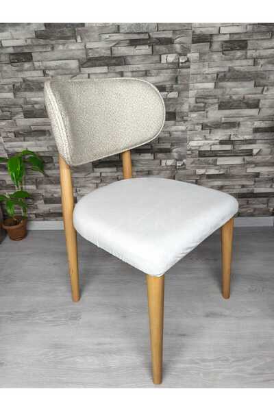 UzHome BOHEM SANDALYE KILIFI SADECE OTURMA GRUBU İTAL KUMAŞ AÇIK KREM RENGİ