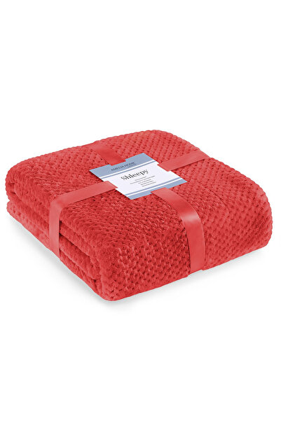 Amelia Home Jacquard relief blanket with modern pattern, Shleepy, 400 g/m2, 130x180 cm, red