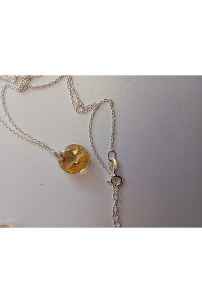 OEM Women's silver jewelry set with Swarovski, 10 mm, color golden shadow