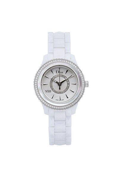 Christian Dior , VII, Quartz Ceramic Strap Watch, White, 33 mm, For Women