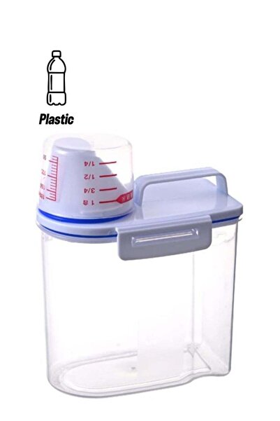 Generic مجموعة حاويات تخزين سعة 1500 مل مع كوب قياس للأطعمة الجافة والأرز وال...