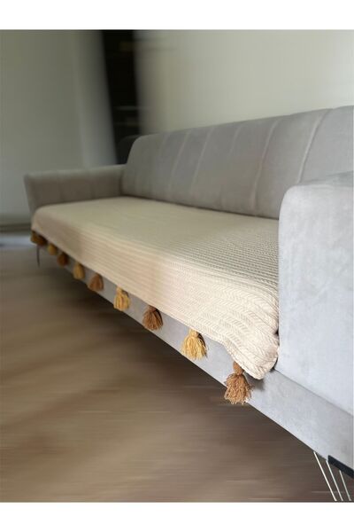 SdfHome PÜSKÜLLÜ KOLTUK ÖRTÜSÜ TAKIMI 2 ÜÇLÜ 2 TEKLİ OTURMA YERİNE