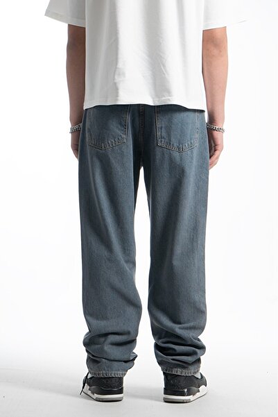 GRJ denim Fade Blue Baggy Fit Blue Men's Jean Pants
