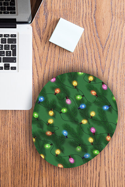 Ormira Konsept لوحة ماوس لعيد الميلاد مطبوع بأضواء شجرة الصنوبر