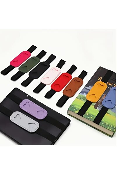 GlassySKY Heart-Shaped Elastic Band Faux Leather Pen Holder Notebook Agenda Accessory Office Material