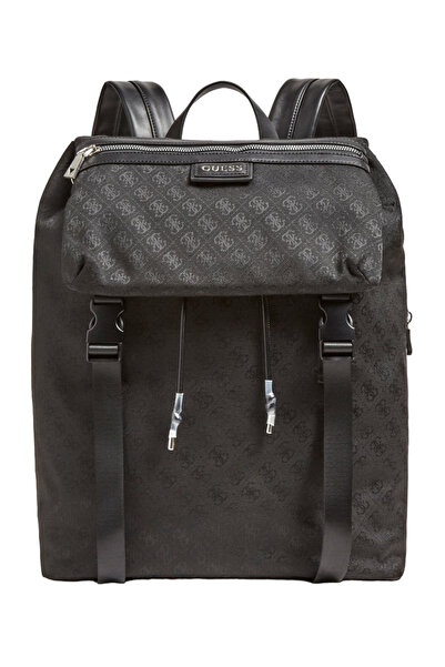 Guess Guess, Salameda, Polyester, Textile Backpack, Black, Laptop Compartimen...