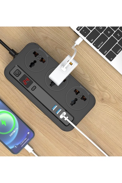 Aspor توصيلة كهرباء A505PD – ذكي وآمن بقدرة 2500 واط وتقنية الشحن السريع PD + QC3.0