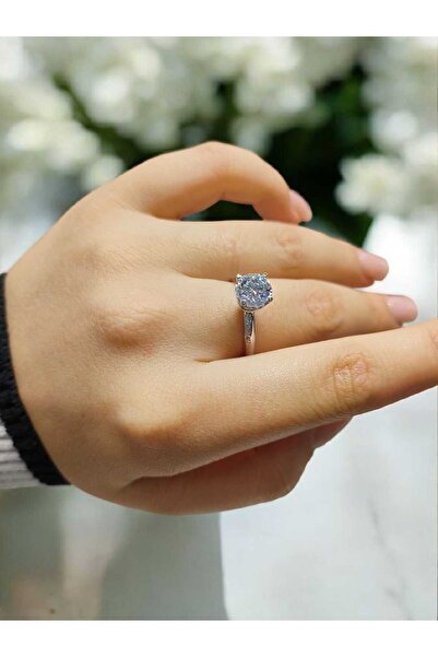 Silver 925 Ayar Gümüş Tek Taş Yüzük