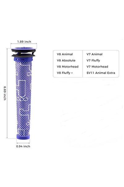 Rovexa Dyson V7 V8 Cordless Compatible Pre-Filter 2 Pieces