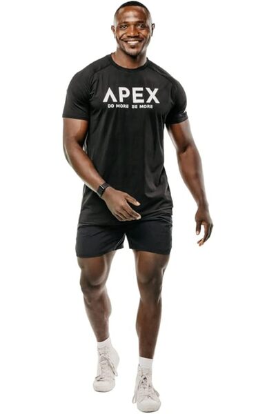 Apex Men’s L Cotton Polyester Stretch Dryfit Gym T-Shirt, 60% Cotton, Moisture Wicking