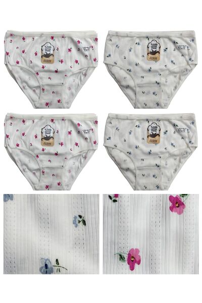 Özten 6-Pack 100% Cotton Breathable Fabric Floral High Waist Women's Bato Panties Ozt6121