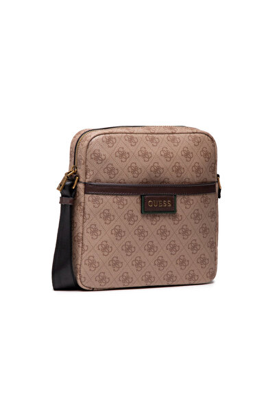 Guess Vezzola, Document holder, Crossbody bag made of textile, Brown, For women