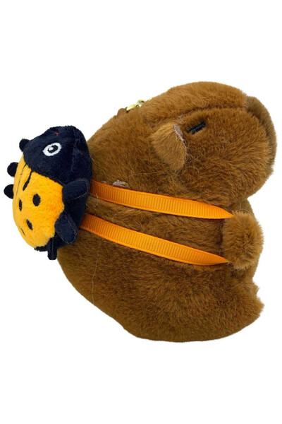 JPT Breloc de pluș Capibara cu rucsac, 11 cm