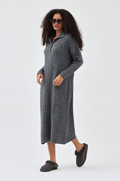QANU Φόρεμα πλεκτό Lalezar Γκρι