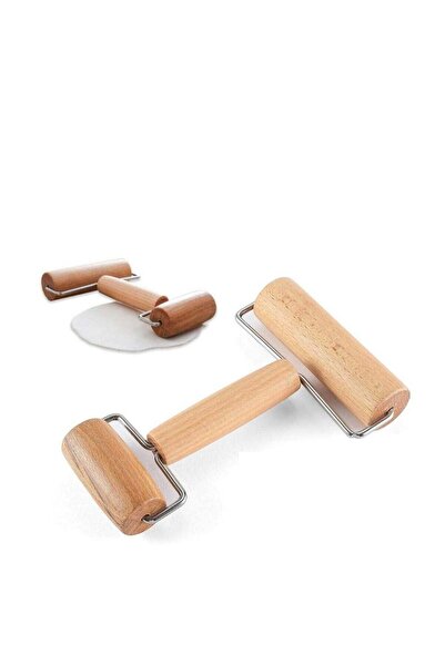 Kenda أداة فرد العجين اليدوية الخشبية العملية ذات الرأسين للمعجنات والمعكرونة...