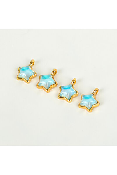 yfhobi 1 bucată - 12 mm vârf de piatră cu model de stele, vârf de farmec, placat cu aur, calitate superioară, nu se pătește.