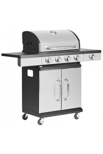 BBQ Forbes Garden barbecue, rectangular grill, gas, 4+1 burners, with wheels, lid, 120x48x110 cm, BBQ Forb