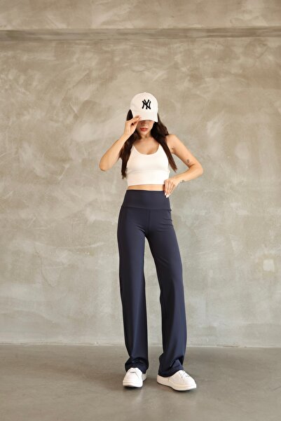 GRODYT Grody.T Women's High Waist Detailed Flared Diving Leggings Pants