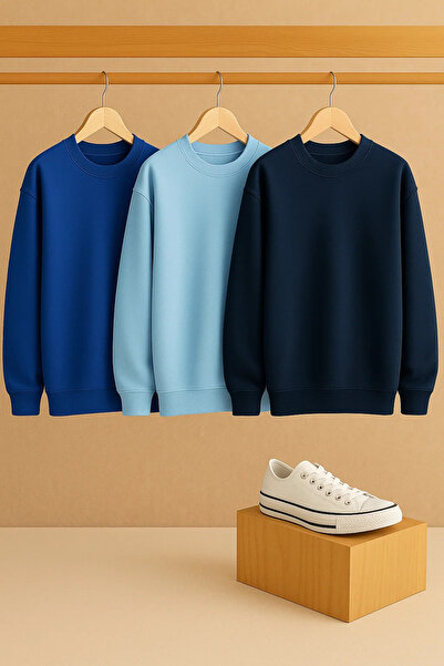 COMBİNE MİCHAİL Women's Crew Neck Oversized 3-Piece Sweatshirt