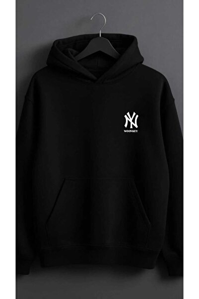 woonkey Unisex Hoodie Black Sweat Hoodie Inner Cotton New Season