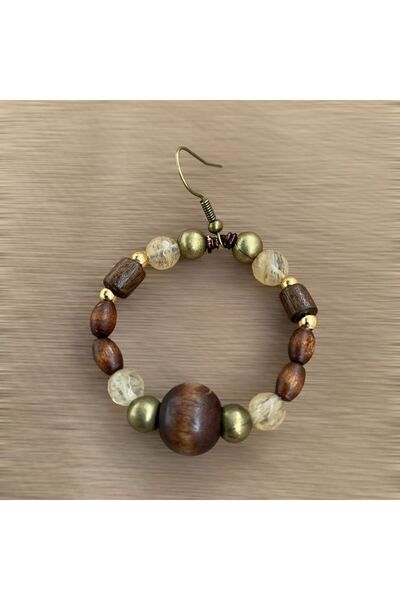 LeylanTakı Leylan Jewelry Women's Brown Authentic Hoop Earrings