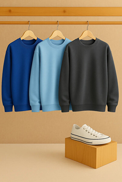 COMBİNE MİCHAİL Women's Crew Neck Oversized 3-Piece Sweatshirt