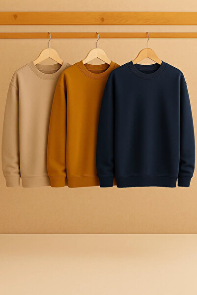 COMBİNE MİCHAİL Women's Crew Neck Oversized 3-Piece Sweatshirt