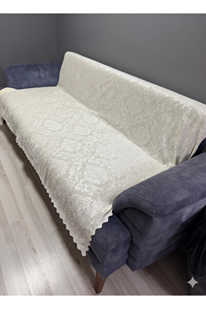 OSIO Daisy Non-Slip Base Velvet Sofa Cover with Sponge 170X210 cm Cream