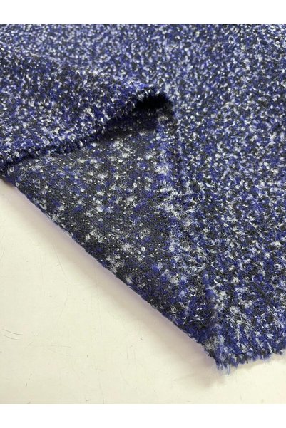 Kumaş sever Midnight Blue Color Teddy Plush Fabric Wool Cotton Blend Double Width 150cm Coat Jacket Vest Tweed