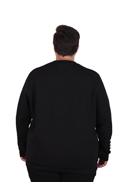 MocGrande Large Size Crew Neck Sweat Double Face 25707 Black