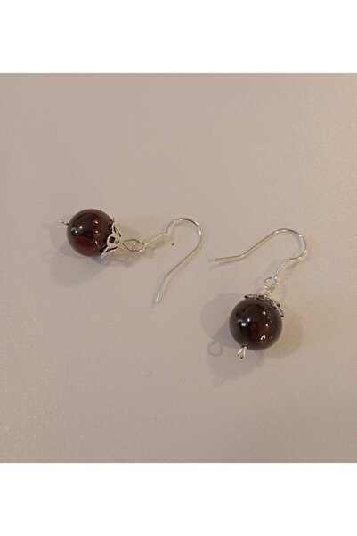 OEM Silver 925 Earrings with Garnet 10 mm