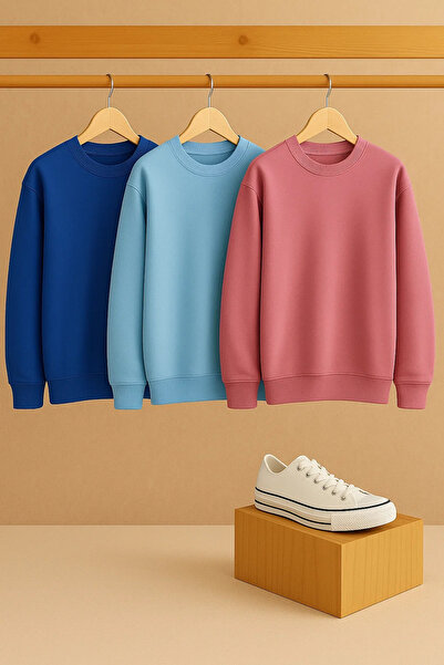 COMBİNE MİCHAİL Women's Crew Neck Oversized 3-Piece Sweatshirt