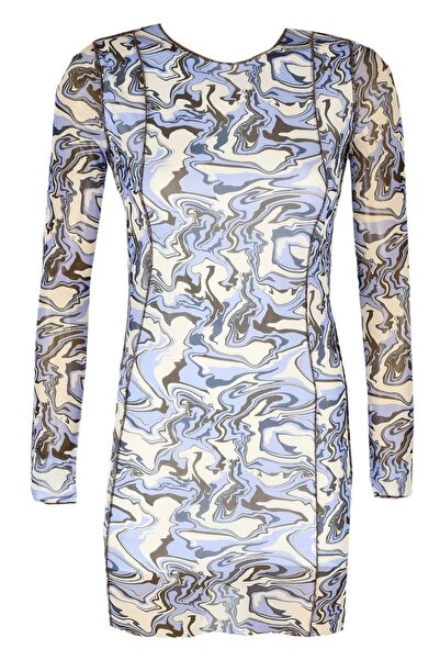 Jennyfer Vera Light Blue Dress - XS, Blue, 95% Polyester, 5% Elastane