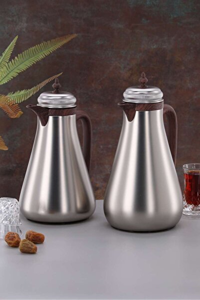 aljahwari طقم ترامس قزاز من الداخل من الخارج استيل فاخر الشاي 1 لتر القهوه 70...