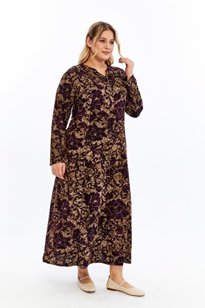 Nehir tekstil Plus Size Winter Mother's Dress