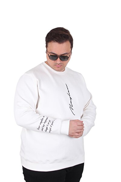MocGrande Large Size Crew Neck Sweat Double Face 25707 Ekru