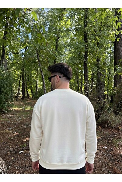 Butik Men's Oversized Crew Neck Wide Cut Sweatshirt