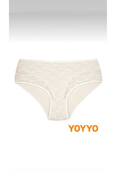 YOYYO Chiloți din bumbac pentru femei Battal Cotton - Lenjerie de corp pentru femei cu detalii din dantelă Bumbac zilnic Talie înaltă