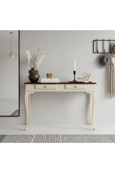 Wooding Mobilya 110 Cm Masif Lükens Krem Ceviz Dresuar