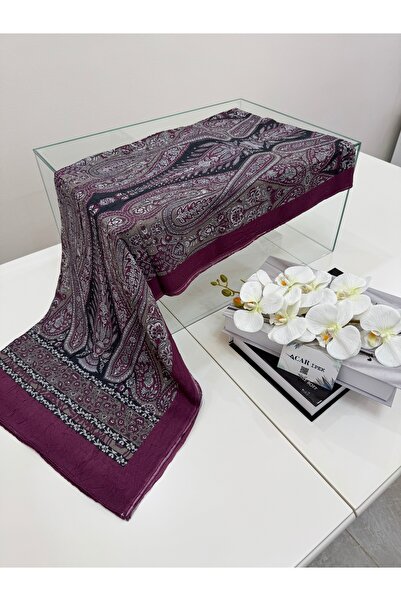 ACAR İPEK Etnik Desen Bambu Kraş Şal