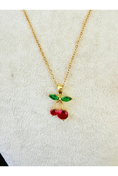 ATLASAKSESUARR Stone Cherry Steel Necklace