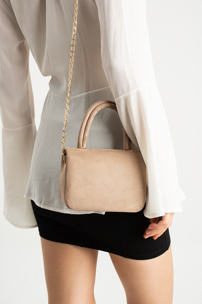 Butik Tacca Jamil Model Suede Women's Hand and Shoulder Bag